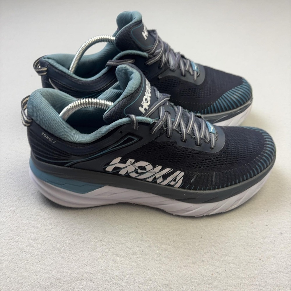 Hoka One One Bondi 7 Shoes Mens Size 10 Blue Running Sneakers 1110518 OBPB